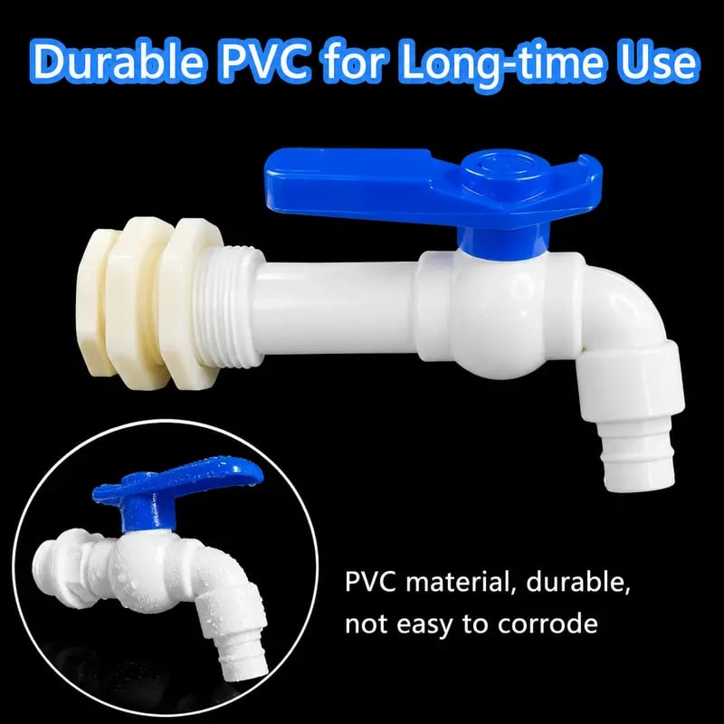 Rain Barrel Spigot Kit 1/2' PVC Faucet Set