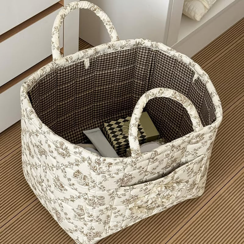 Multi-Purpose Fabric Car Storage Basket with Handle | Foldable & Washable