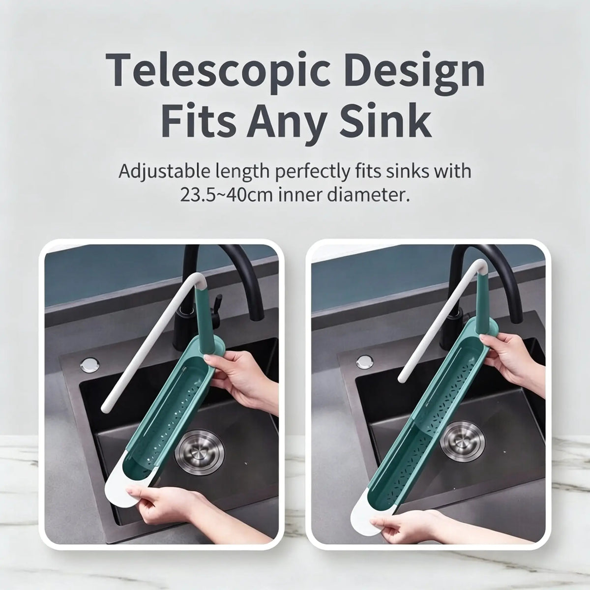 Extendable Sink Organizer with Towel Rack