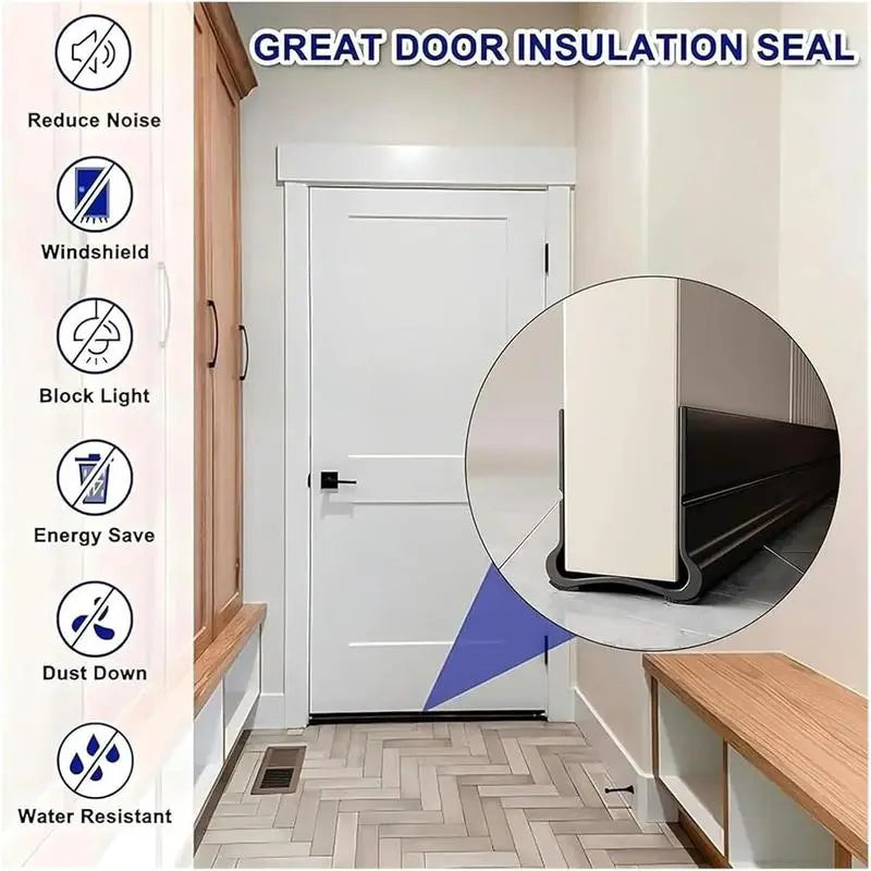 Triple Seal Under-Door Draft Stopper Self-Adhesive PVC Weather Strip