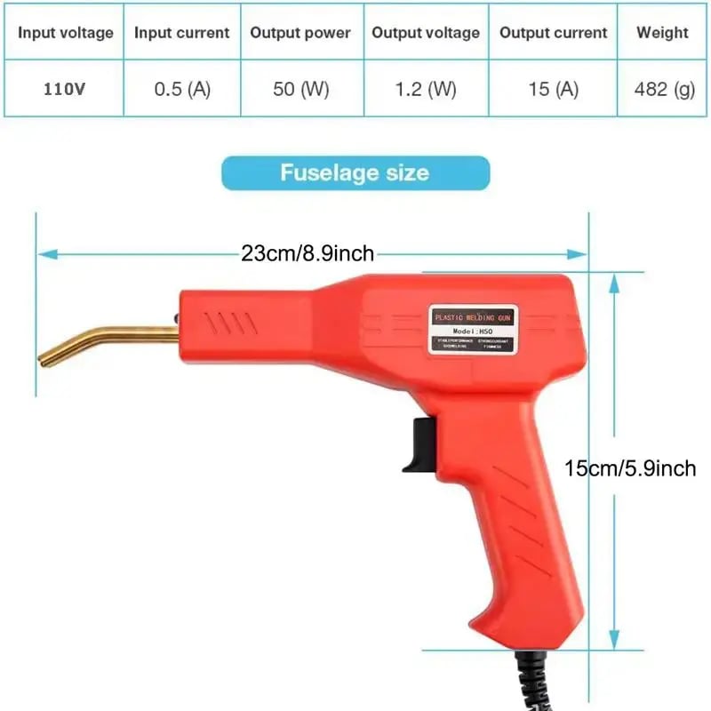 Handheld Car Plastic Welding Repair Tool (200 Staples Included)