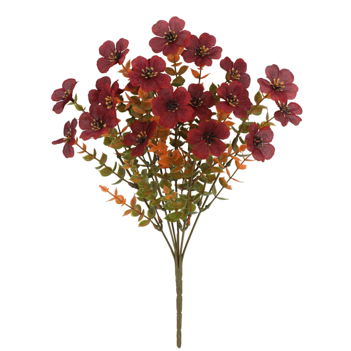 Artificial Autumn Violet Flower Bouquet Weatherproof Faux Fall Floral Stems for Porch & Home