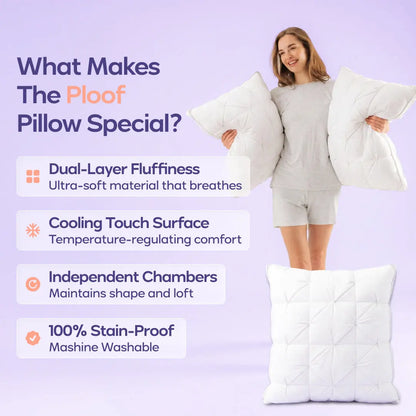 Plush breathable bed pillow in available colors