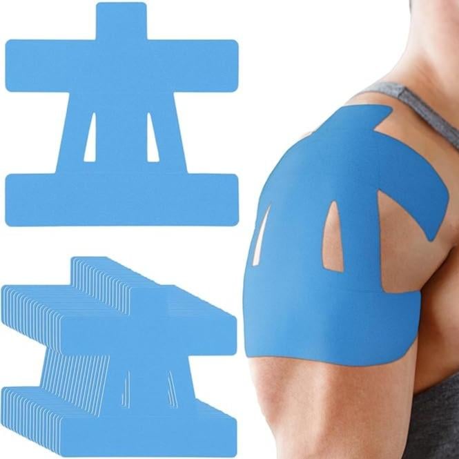 Pre-Cut Shoulder Kinesiology Tape (Multi-Color Pack) - Instant Pain Relief & Rotator Cuff Support