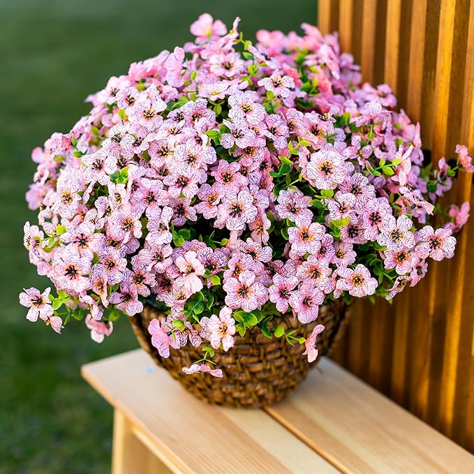 UV Resistant Artificial Flowers Fade-Free & Colorful for Garden, Patio, Home Decor