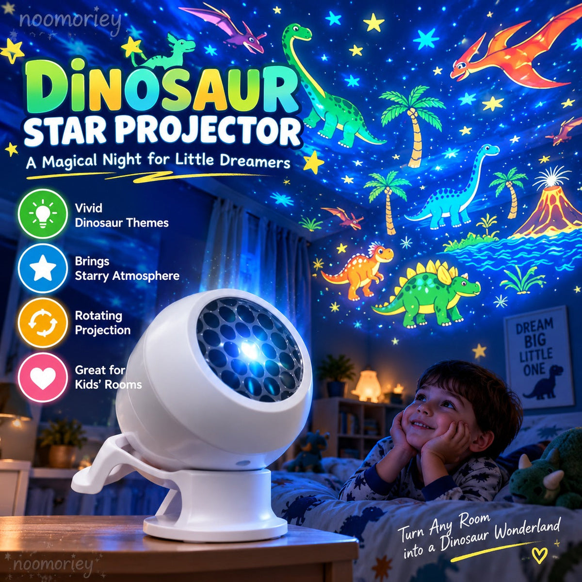 Magical Dinosaur & Ocean Star Projector Turn Bedtime Into an Underwater Adventure!