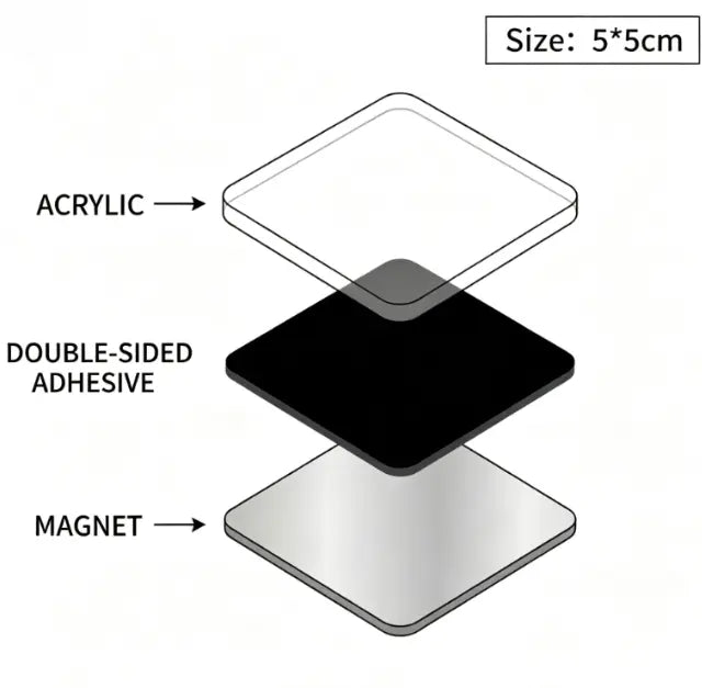 Blank Acrylic Fridge Magnets DIY Kit | 10 Pcs