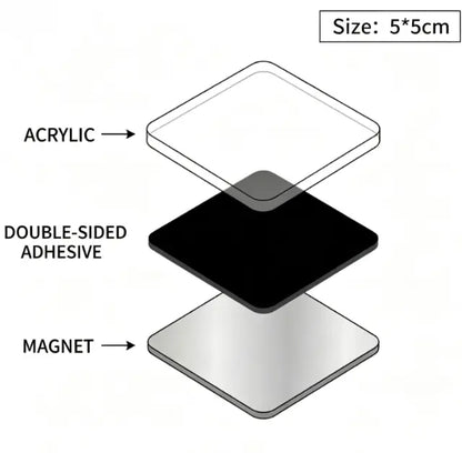 Blank Acrylic Fridge Magnets DIY Kit | 10 Pcs