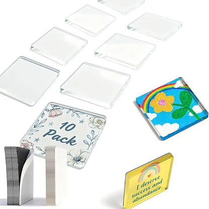Blank Acrylic Fridge Magnets DIY Kit | 10 Pcs