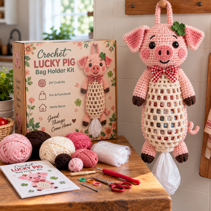 Crochet Animal Bag Holder DIY Kit 8 Adorable Animals, One Fun & Functional Kitchen Companion!