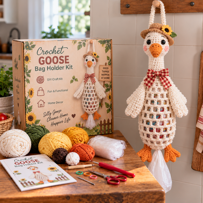 Crochet Animal Bag Holder DIY Kit 8 Adorable Animals, One Fun & Functional Kitchen Companion!