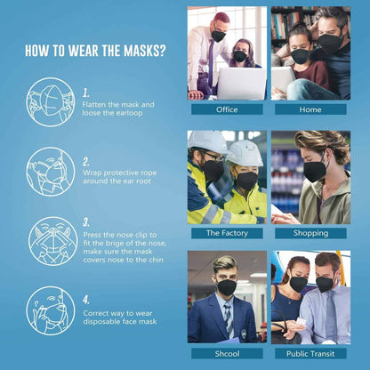 KN95 Safety Face Masks Soft, Breathable & Multi-Color