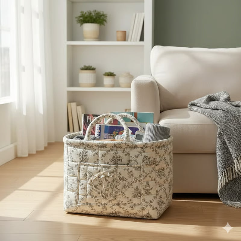 Multi-Purpose Fabric Car Storage Basket with Handle | Foldable & Washable