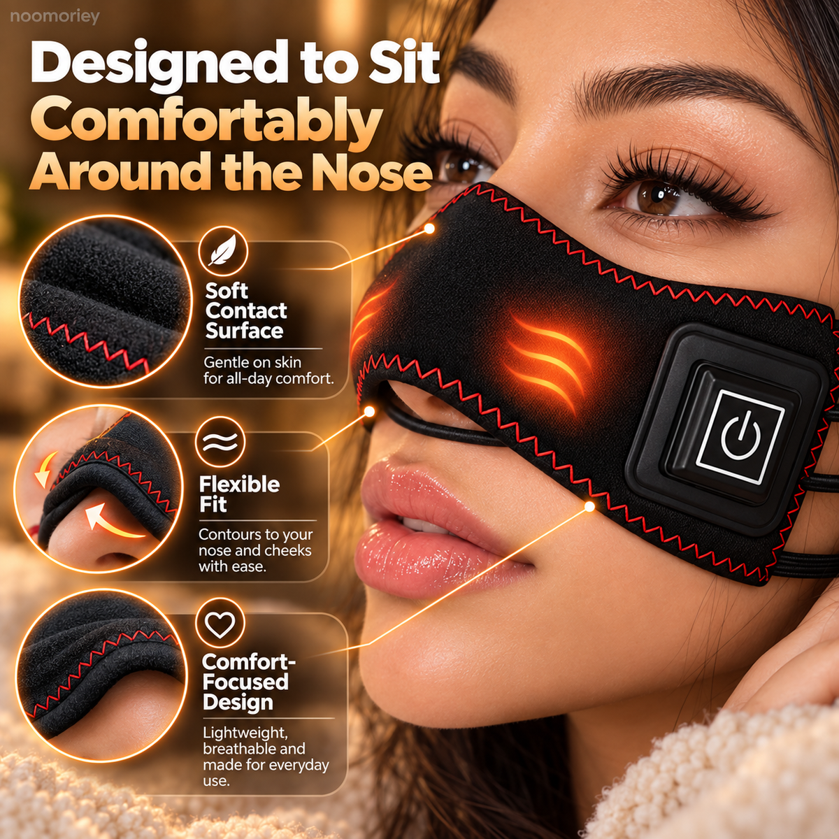 Rechargeable Heated Nasal Pad 3 Heat Levels & Hands-Free Comfort