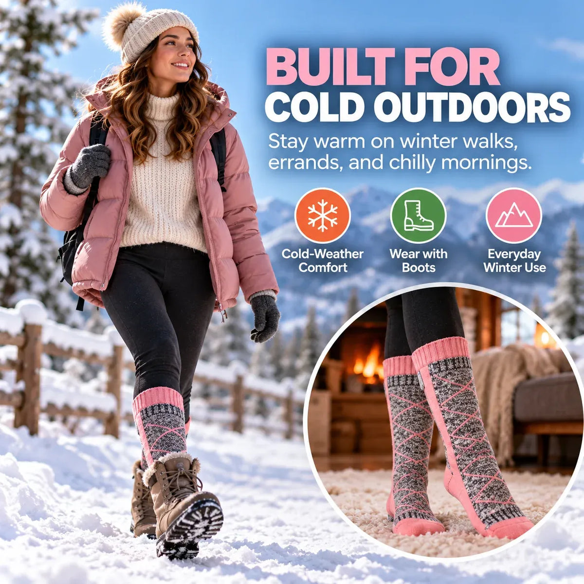 Rechargeable Heated Socks 3 Heat Levels & 2200mAh Batteries