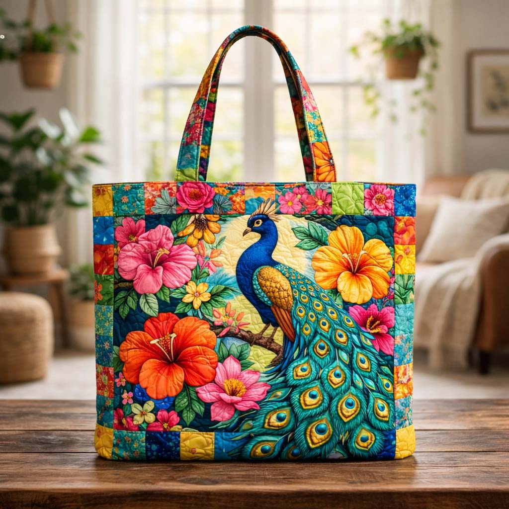 Hippie Van Quilted Tote Bag