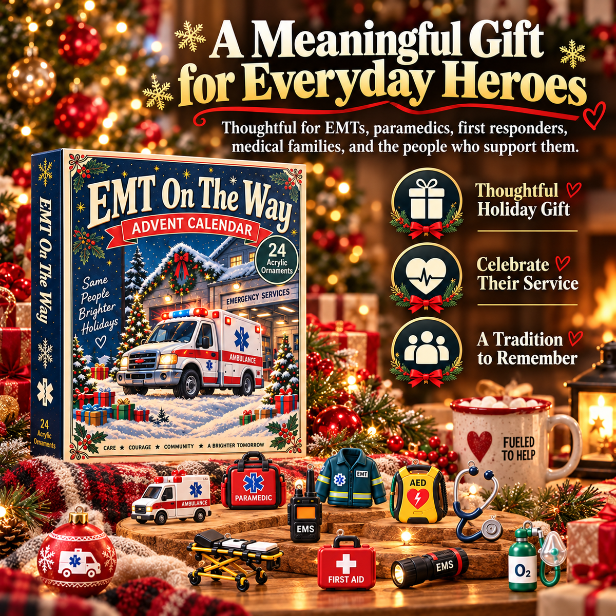 CHRISTMAS KICKOFF - EMT On The Way Advent Calendar 2026 - 24-Day Festive Countdown, Acrylic Charms Blind Box
