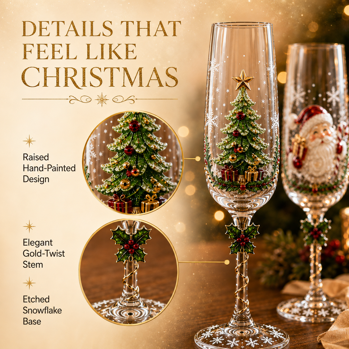 Christmas Magic Champagne Glass Collection