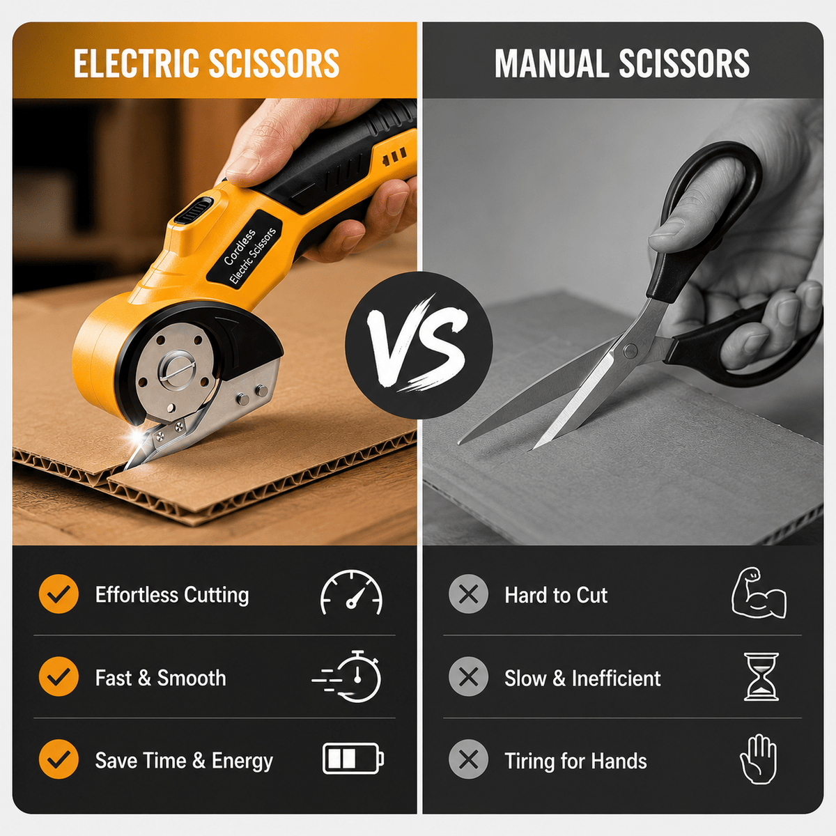 Cordless Electric Scissors: 3X Faster Rechargeable Rotary Cutter for Fabric, Cardboard, Leather & Carpet