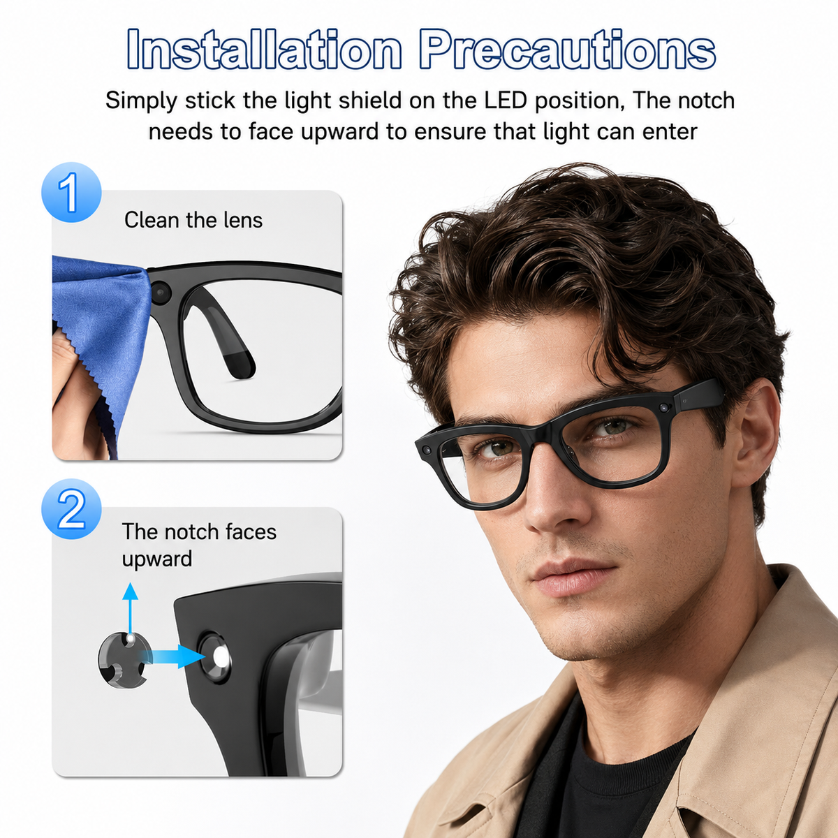 LED Light Blocking Stickers for Smart Glasses Discreet Privacy Cover