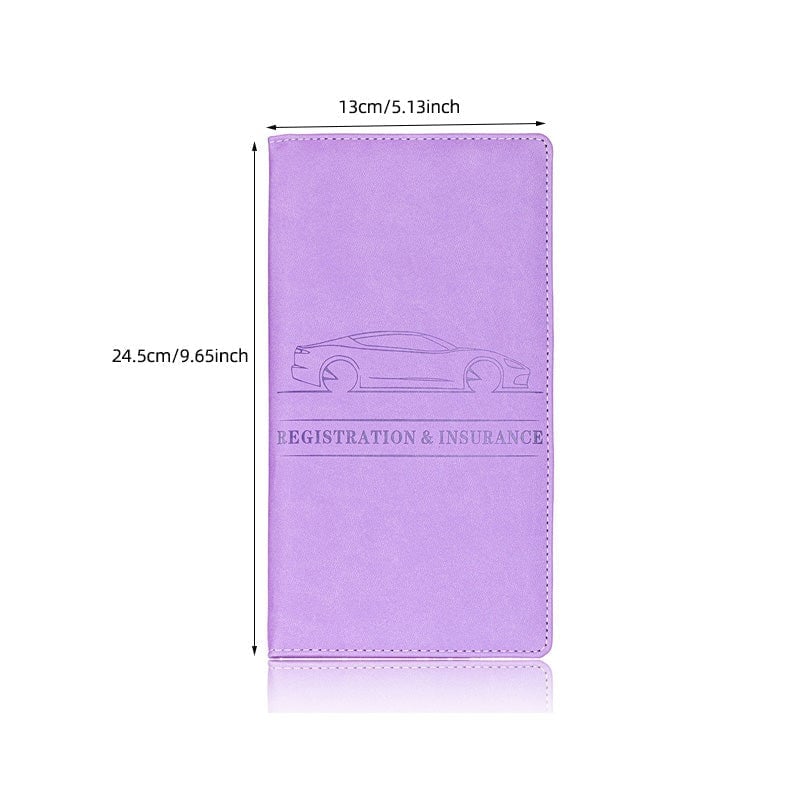 Premium Suede-Feel Vehicle Document Organizer | Magnetic Closure Wallet