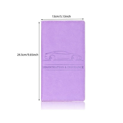 Premium Suede-Feel Vehicle Document Organizer | Magnetic Closure Wallet