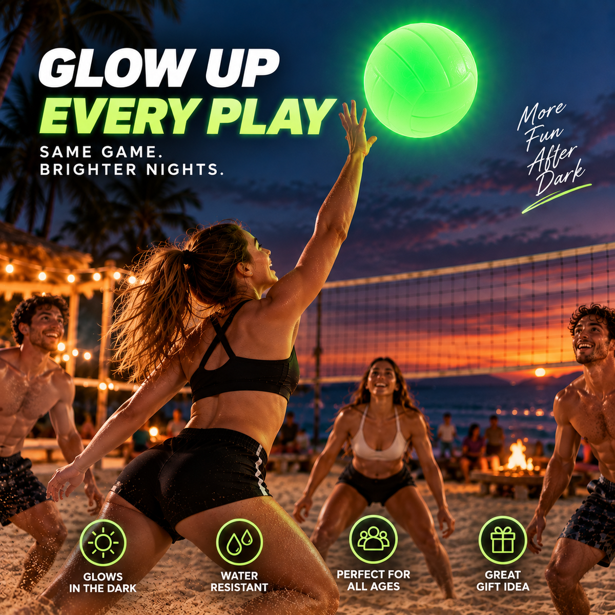 Glow-in-the-Dark Volleyball Light Up Every Game After Sunset
