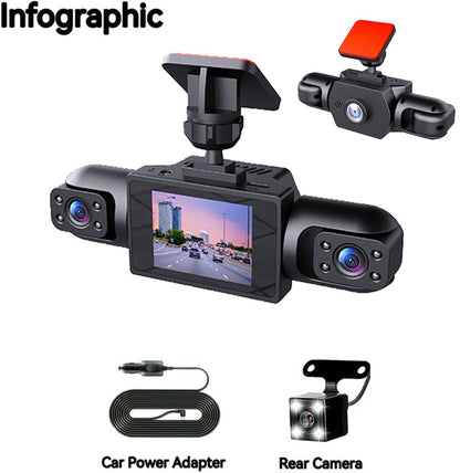 4K 360 Smart Dash Cam System Full View, Night Vision & Loop Recording