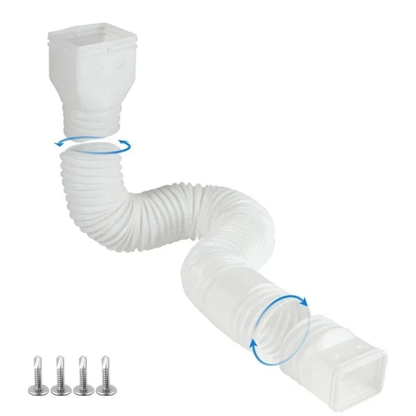 Flexible Downspout Extension Kit 22 63in Rainwater Drainage Pipe