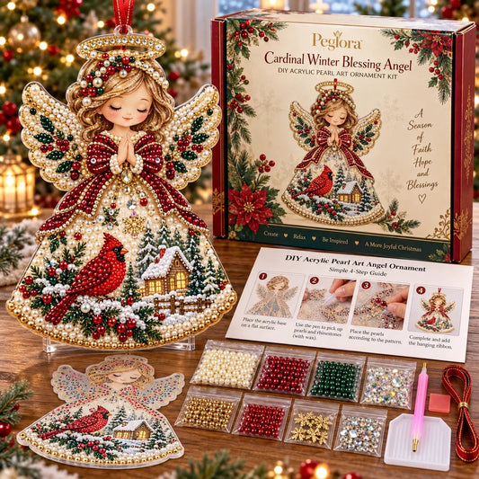 DIY Pearl Art Christmas Angel Ornament Kit