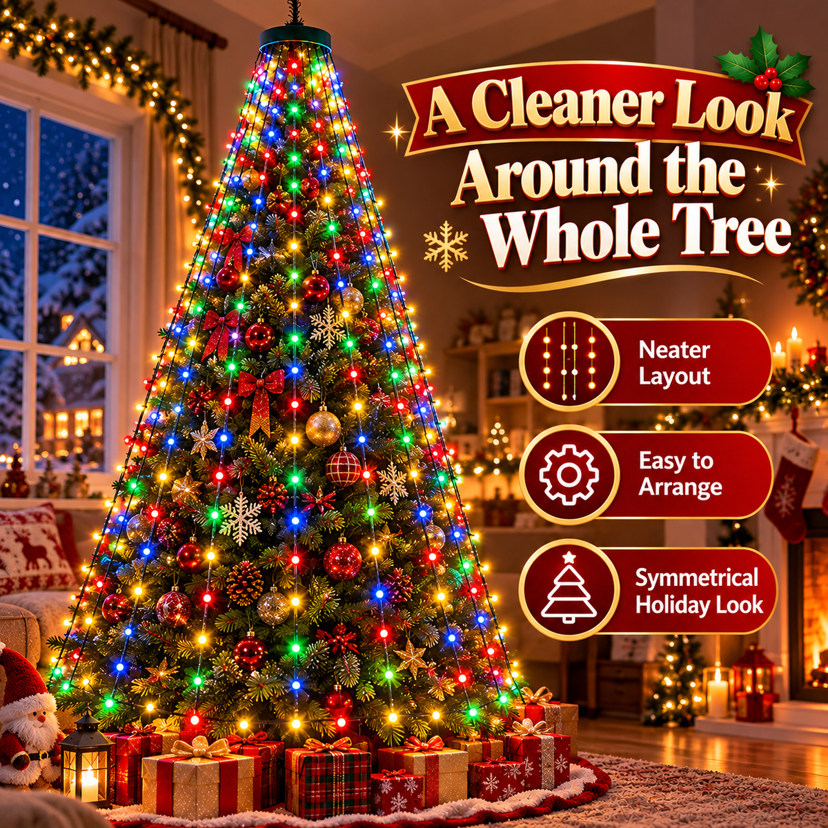 Christmas Tree Canopy Lights Easy Full-Tree Holiday Light Display