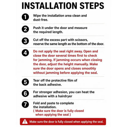 Triple Seal Under-Door Draft Stopper Self-Adhesive PVC Weather Strip