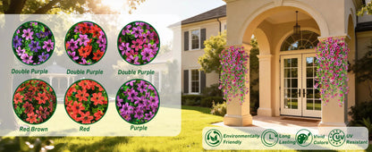 Outdoor Cascading Daisy & Eucalyptus Flowers UV Resistant Faux Hanging Blooms