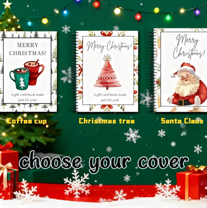 DIY Spiral-Bound Christmas Gift Card Album with Surprise Pages
