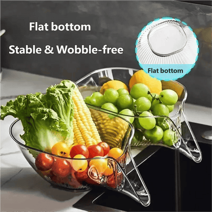 Drain Basket with Jumpstart Spout Accessories Gadgets for Washing Vegetables & Fruits