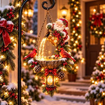 Santa s Magical Light Pour Cardinal Christmas Hanging Garden Lantern