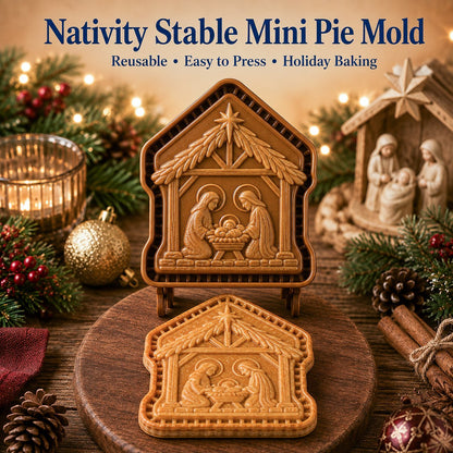 Faith & Nativity Christmas Mini Pie Mold Collection | Reusable Embossed Molds for Shaping Detailed Praying Jesus