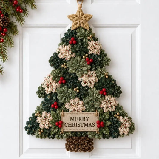 Christmas Fabric Flower Door Hanging DIY Kit Layered Holiday D cor