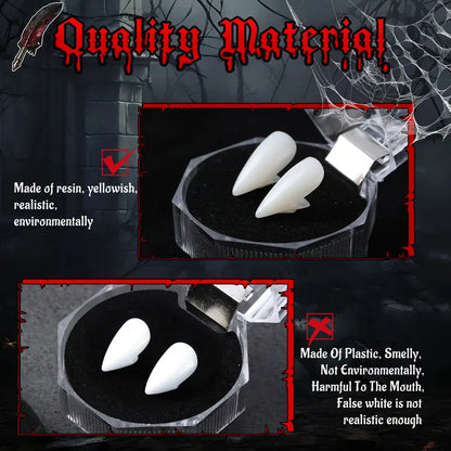 Creepy Reusable Vampire Fangs Denture Set