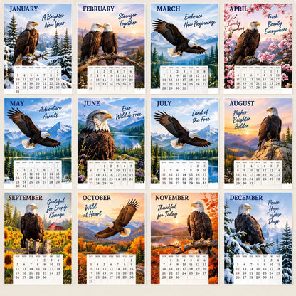 2027 Bald Eagle Wall Calendar 12 Months of Freedom & American Beauty