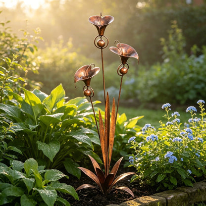 Copper Calla Garden Stake