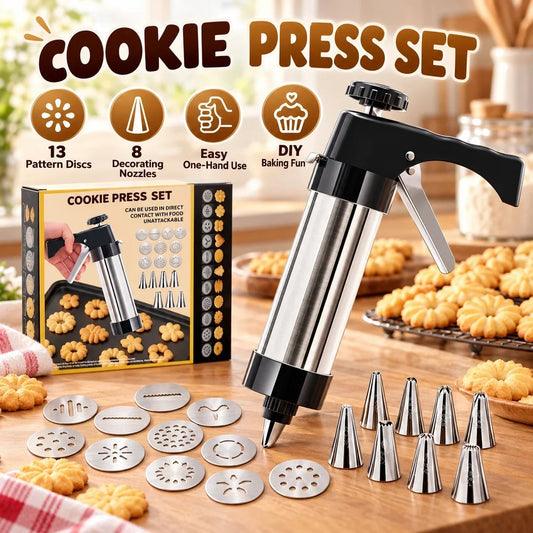 Stainless Steel Cookie Press & Decorating Kit