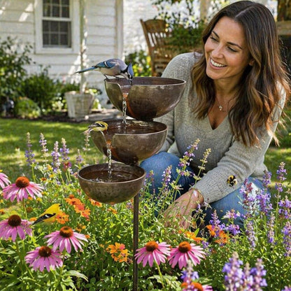 Cascading Rain Catcher Birdbath