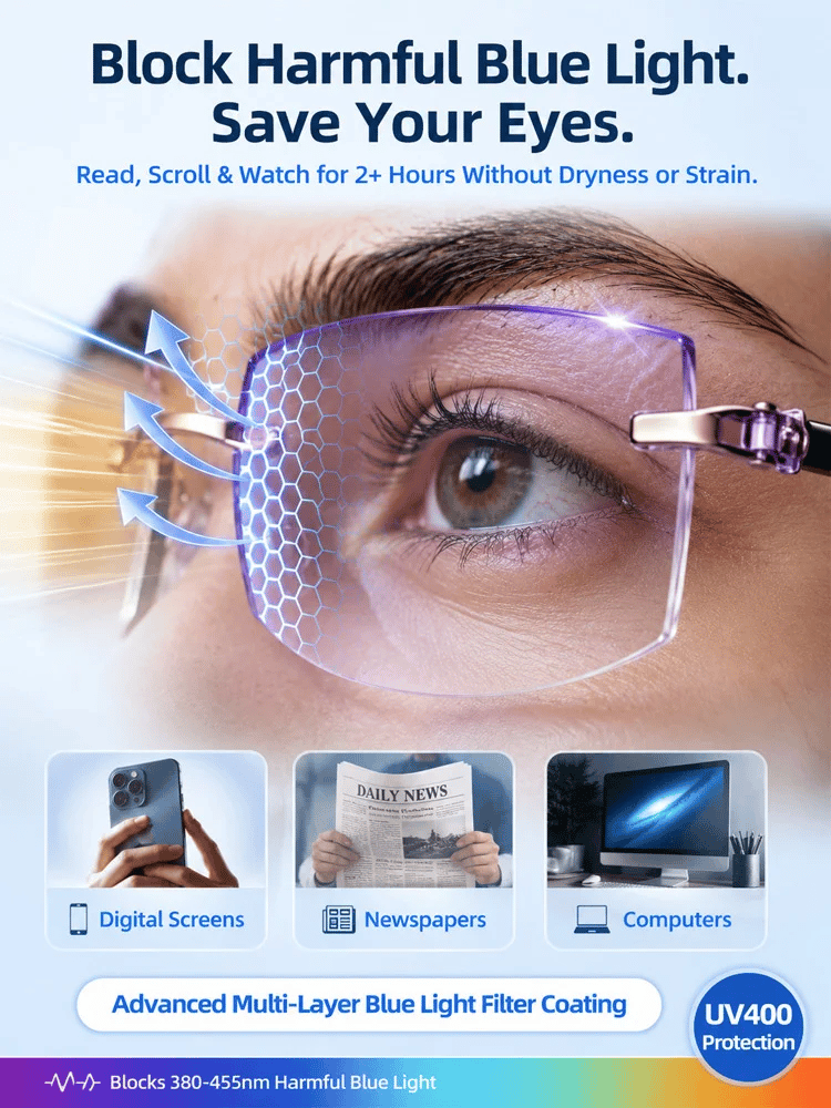 Rediscover Clear Vision Smart Zoom Diamond-Cut Reading Glasses