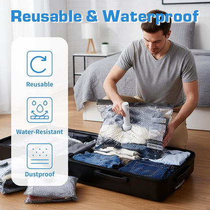 Rechargeable Vacuum Pump Travel Storage Bag Set