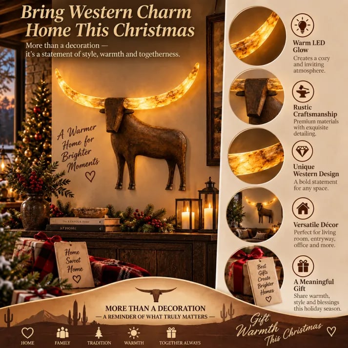Illuminated Longhorn Wall Sculpture Rustic Western LED Wall Decor