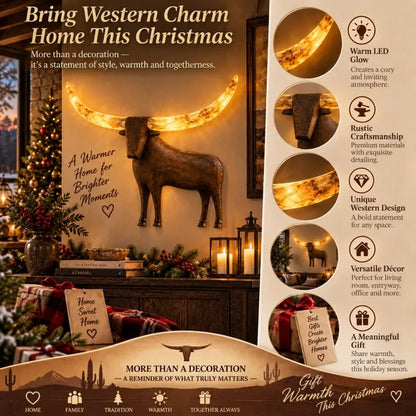 Illuminated Longhorn Wall Sculpture Rustic Western LED Wall Decor