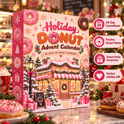 Donut-Themed Christmas Advent Calendar 24-Day Holiday Surprise Countdown