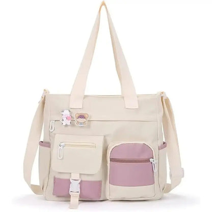 👜 Large Capacity Canvas Tote Bag – Casual Shoulder & Crossbody Bag for College, Work & Everyday Use