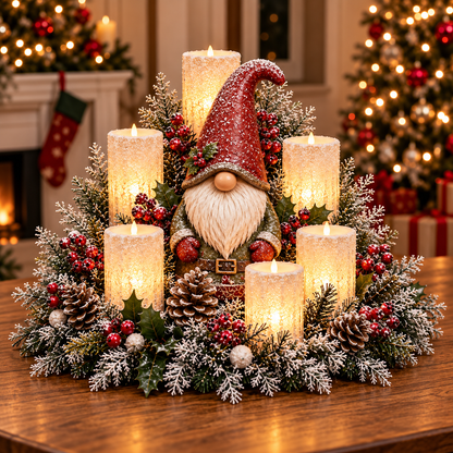 Christmas Reindeer Candle Centerpiece Peace, Joy & Love Holiday Table Decor